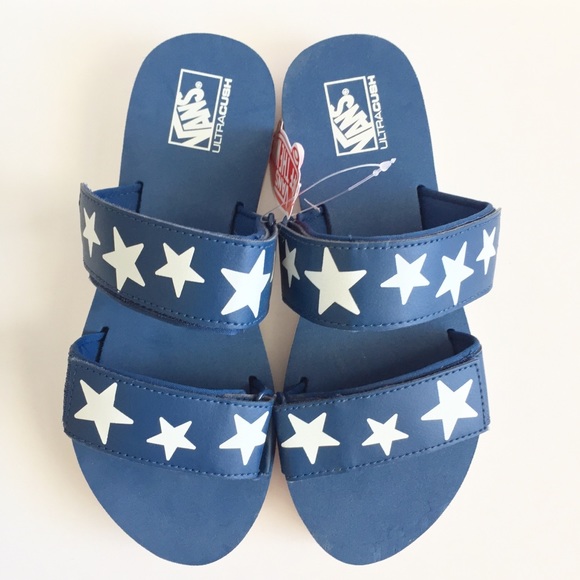 vans cayucas star gibraltar sea & marshmallow platform slide sandals